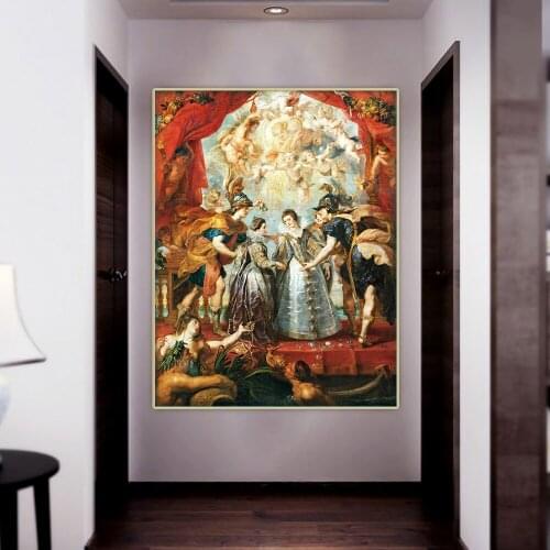 Peter Paul Rubens《The Exchange of the Princesses at the Spanish》Canvas Oil Painting Picture Wall Hanging Decor Home Decoration