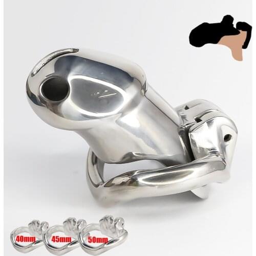 Stainless Steel Full-Cover Male Chastity Cage Devices Cock Cage Chastity Belt Penis Lock Restraint Ring Sex Toys For Men