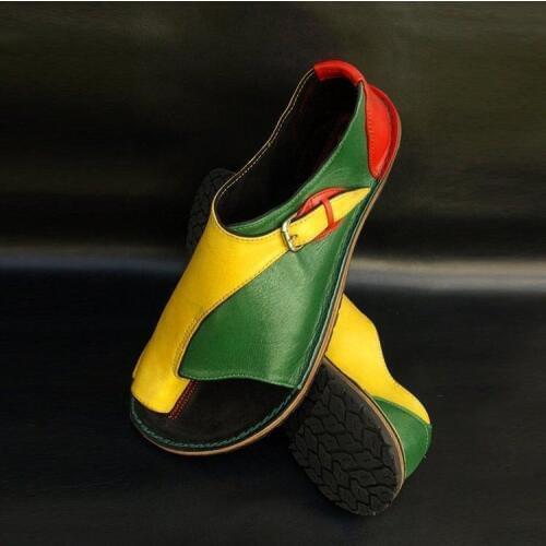 Summer sandals women shoes 2020 new buckle strap fish mouth flats casual shoes woman vintage PU leather open toe women sandals99