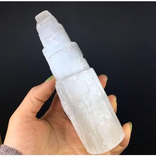 15CM SELENITE White Gypsum Skyscraper Castle Towers Gypsum Crystal tower