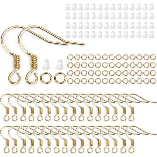 300pcs/Set Earring Hooks Sets Stud Silver Plated DIY Earring Jewelry Making Accessories Kit Plugs Open Jump Rings Earrings Plugs