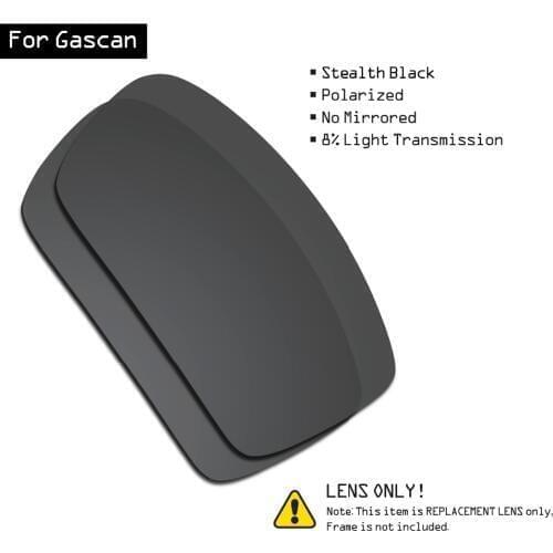 SmartVLT Polarized Sunglasses Replacement Lenses for Oakley Gascan - Stealth Black