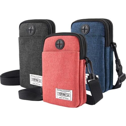 Unisex Sport Bags Multi-function Cation Waterproof Fabric Universal Fashion Messenger Mobile Phone Bag Small Shoulder Bag