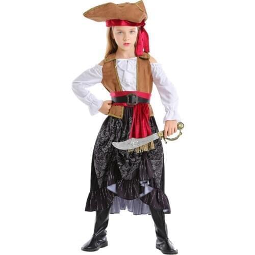 Umorden Deluxe Swashbuckler Punk Pirate Girl Costume Cosplay Fantasia Halloween Costumes for Kids Child