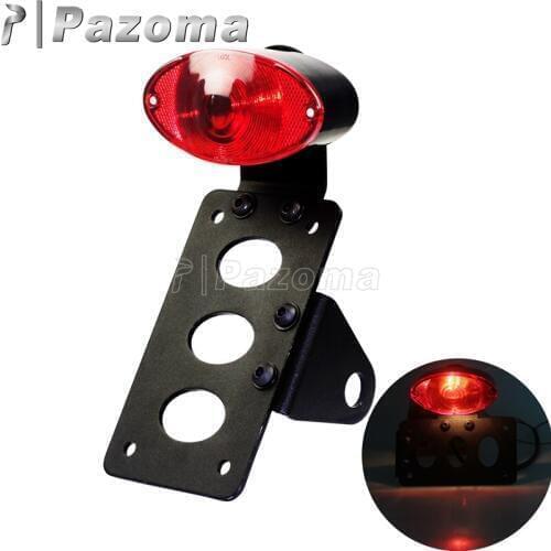 Universal Tail Light Motorcycle Side Mount License Plate Bracket Stop Brake Lamp For Harley Softail Sportster Cafe Racer