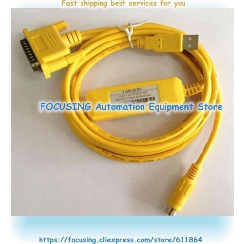USB-SC09 Cable PLC Programming Cable New For FX1S/1N/2N/A/FX2 Sieries PLC Program Cable USB TO RS422