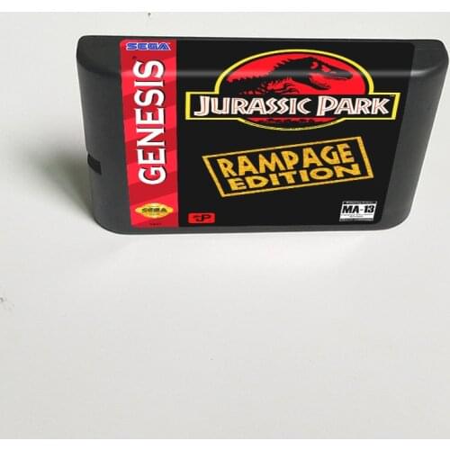 Jurassic Park - Rampage Edition - 16 Bit MD Game Card for Sega Megadrive Genesis Video Game Console Cartridge