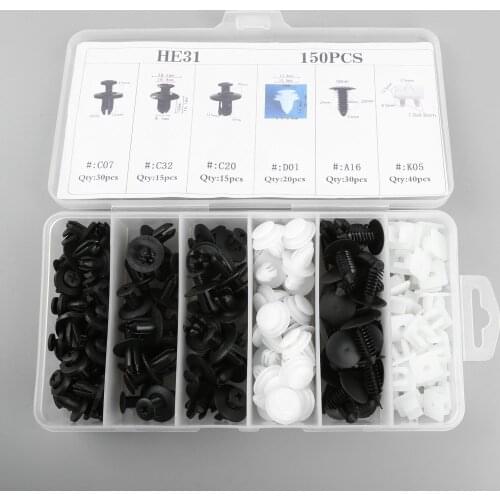 Mixed 150pcs Car Door Fender Bumper Clips Nylon Retainer Fastener Clip Push Pin rivet Assortment for Toyota Mazda Honda