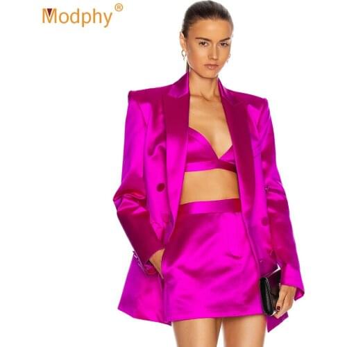 High Street 3 Pieces Set Slim blazer&Sexy V-neck Top & High Waist Pencil Skirt Suit Elegant Women Office Party Sets 2021 Fashion