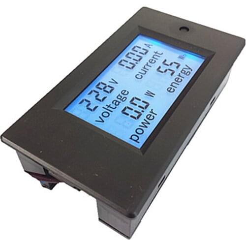 1PC/5PCS Energy Meter Voltage Current Power 80-260V/20A AC Voltmeter Ammeter Blue Backlight Overload Alarm Function for Indoor