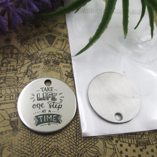 20pcs--"TAKE LIFE ONE STEP AT A TIME"stainless steel charms 5 styles for choosing DIY Charms for necklace bracelets