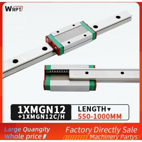 12mm Linear Guide MGN12 550 600 650 700 750 800 850 900 950 1000 mm linear rail + MGN12H or MGN12C block 3d printer CNC
