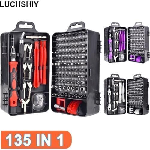 135/25 In 1 Multi-function Screwdriver Set Precision Screw Driver Bits Torx Hex Handle Mobile Phone Repair Device Hand Tools Kit