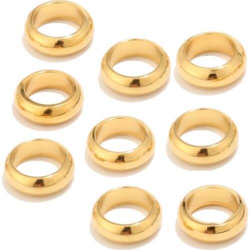 20pcs Gold Stainless Steel 6mm/8mm Spacer Beads Loose Big Hole Positioning DIY Charm Bracelets Jewelry Making