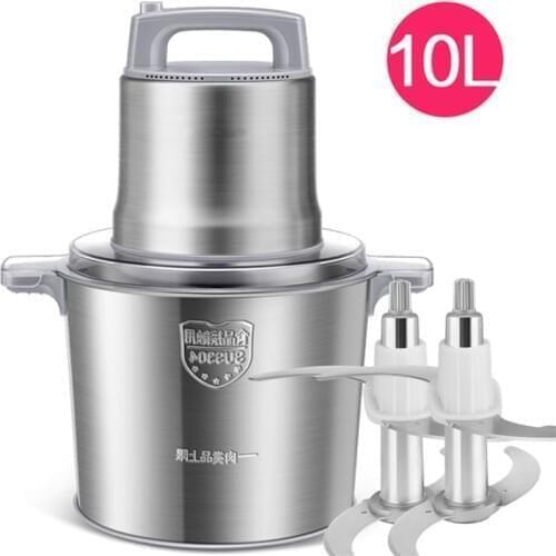 220V 10L Electric Meat Grinder Commercial Stainless Steel Food Grinding Machine Minced Vegetable Meat Garlic Ginger Pepper