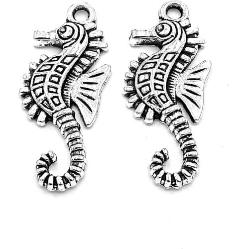 30pcs Seahorse charms pendant 29x12mm antique silver ornament accessories jewelry making DIY base material