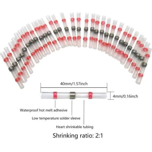50 Pcs Welding Sealing Wire Connectors Heat Shrinkable Welding Butt Connectors Automotive Marine Insulation