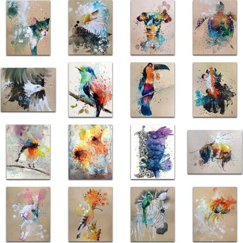 Full Square Diamond embroidery Animal cat eagle 5D DIY Diamond painting Cross stitch dog zebra Full Round Diamond mosaic rabbit