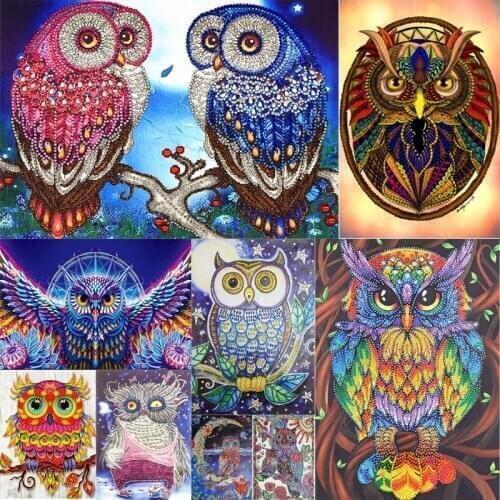 Diamond Painting Owl Full Square Embroidery Animals Pictures With Rhinestones Kit Home Decoration