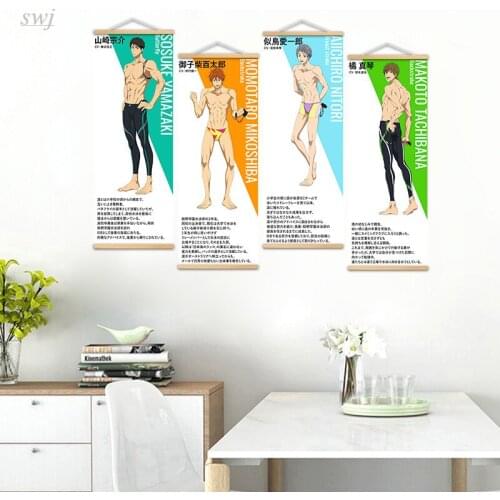 Anime Posters Free! Iwatobi Swim Club Poster Canvas Painting Wall Art Decor Painting Home Decor Anime Picture Posters Room Decor