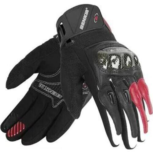 BENKIA Motorcycle riding gloves Carbon fiber leather Moto racing gloves Men Full finger Cross country motorbike glove GK121