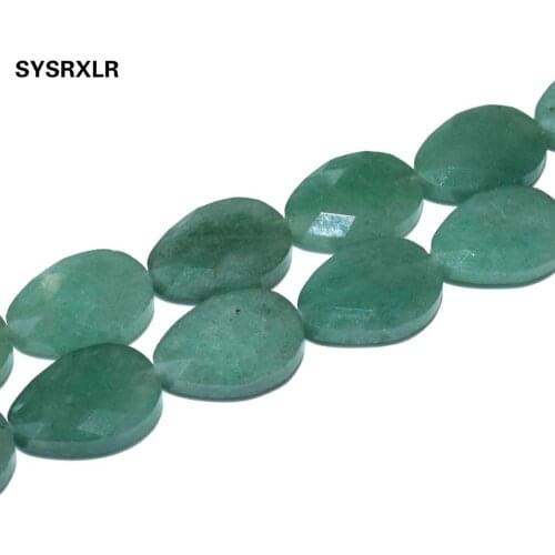 13 * 18mm Natural Faceted Green Aventurine Beads Water Drop Beads For Jewelry Making DIY Bracelet Earring Accessories Material