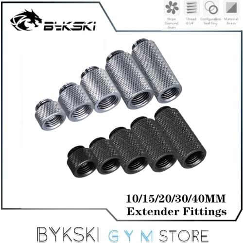 Bykski Extender Docking Fitting G1/4' For Computer Warter Cooling Parts 10/15/20/30/40MM Black/Silver, AU-EXJ