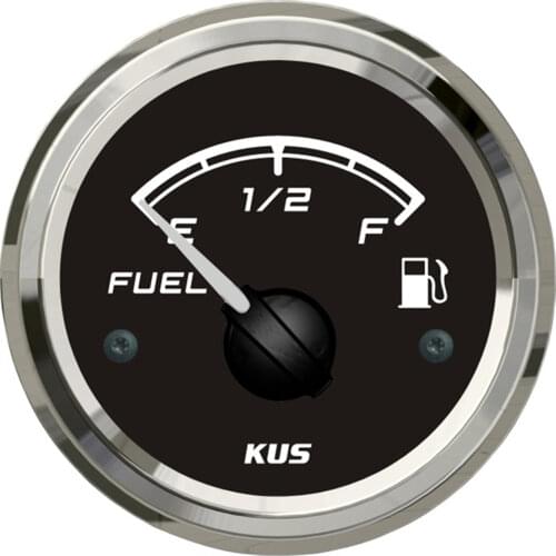 KUS Marine Boat Fuel Level Gauge Truck Car RV Waterproof Fuel Tank Indicator 12V/24V 52mm 0-190ohms