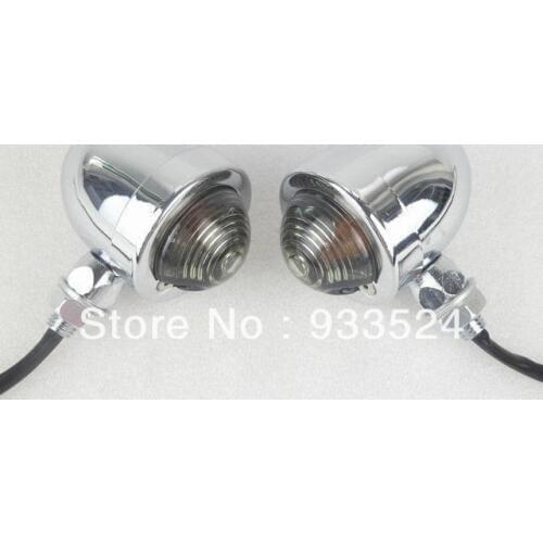Free Shipping 1 Pair Chrome Bullet TURN SIGNAL LIGHT for Honda Shadow VT VTX VTX1300 Stateline Aero Chopper Cruiser Cafe Racer