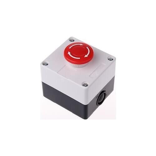 Red Sign Mushroom Emergency Stop Push Button Switch Station 1NC Normally Closed