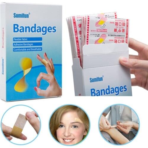 100pcs/set Medical Anti-bacteria Curative Wound Adhesive Paste Band Aid Bandage Sitcker Waterproof First Aid Kit Emergency