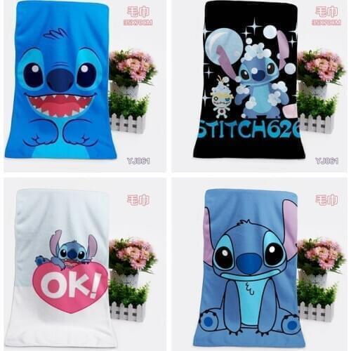 Disney Lilo & Stitch Anime Figures Cartoon Product Cosplay Accessories Customized Bath Towel Washcloth Gift