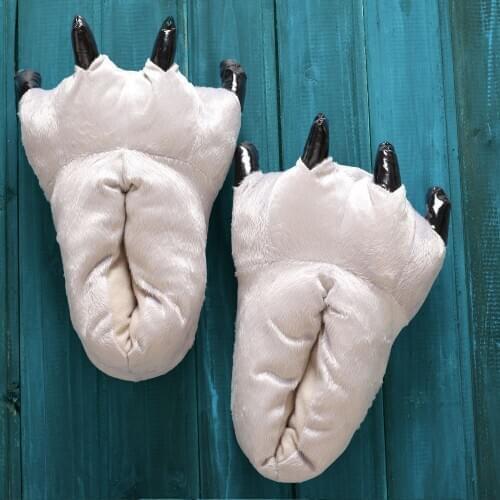 Unisex Soft Plush Home Slippers Animal Costume Paw Claw Shoes Feet Costume