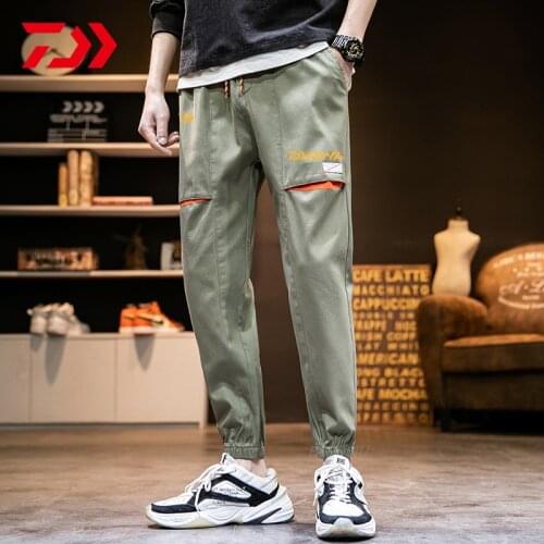 Daiwa Spring Autumn New Trend Fishing Pants Outdoor Sport Cotton Overalls Mens Harem Pants Sports Mens 9 Minutes Casual Pants