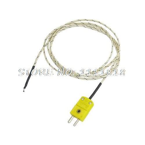 K Type 2 Flat Pins Plug 1.5M Thermocouple Temperature Wire Line 800C
