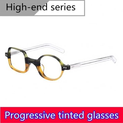 Progressive color square round plate mens personality optical myopia full-frame glasses presbyopic prescription frames