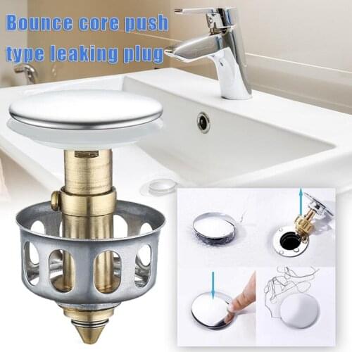 Bounce Core Press Type Water Leakage Plug Universal Edition Basin Pop-Up Drain Filter for Bathroom Sink Bounce Core @LS