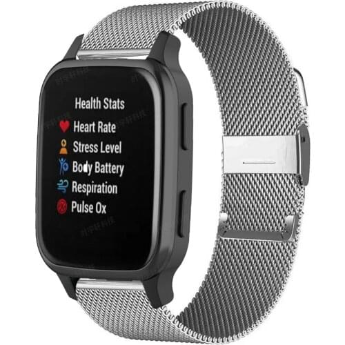 For Garmin Vivoactive 3 Strap Milanese Metal Watch Band For Garmin Accessoires Forerunner 245/645 Vivomove HR Venu Sq Bracelet