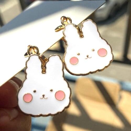 Cartoon Rabbit Earrings Clip Earring Without Piercing Lovely White Rabbit No Hole Ear Clips Minimalist Earrings Jewelry CE1024M