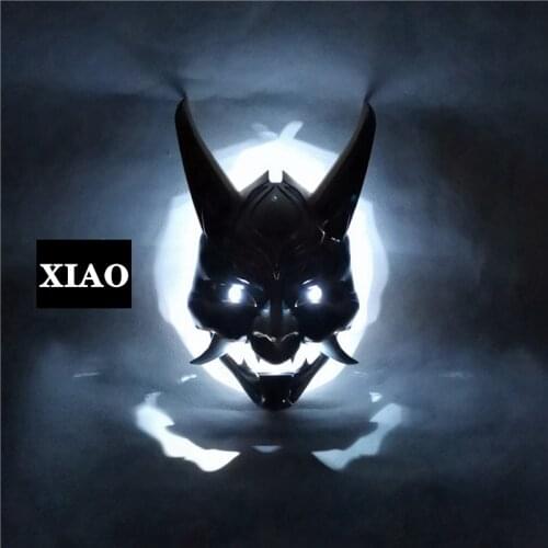 Glowing Mask Game Genshin Impact Xiao Cosplay Props Anime Project Guardian Yasha COS Accessories Resin Luminescent Halloween Toy