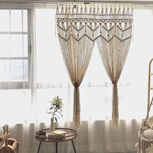 Woven Macrame Wall Hanging Tapestry Large Door Curtain Bohon Decor Wedding Tapetry Backdrop Elegant Decoration 95*110cm