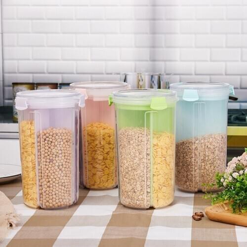 Thickened grains sealed cans plastic sealed moisture-proof storage box separated transparent storage tank