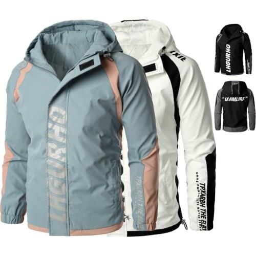 New Jackets Men Fashion Hip Hop Windbreaker Coats Casual Jacket Men Cargo Bomber Mens Jackets Coats Outwear Hooded Streetwear