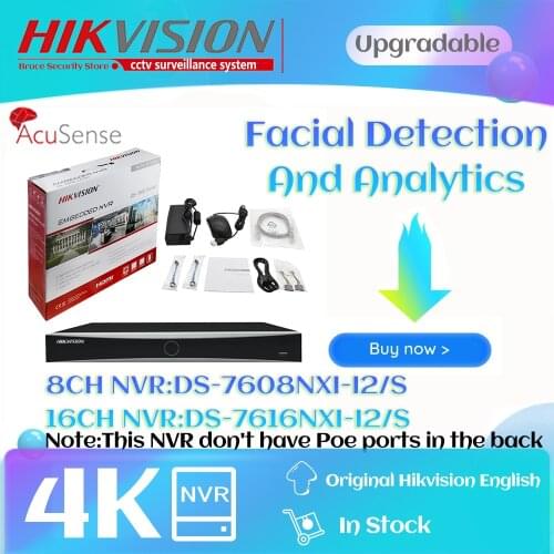 Hikvision DS-7608NXI-I2/S DS-7616NXI-I2/S 8ch 16ch POE AcuSense 4K Facial Detection NVR Replace DS-7608NI-I2 DS-7616NI-I2