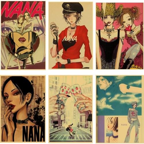 Anime NANA Vintage Poster Home Room Decor Art Painting Funny Wall Sticker for Coffee House Bar