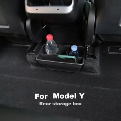Rear Seat Storage Box Car Modification Rear Central Organizer Box for Tesla Model Y 2021
