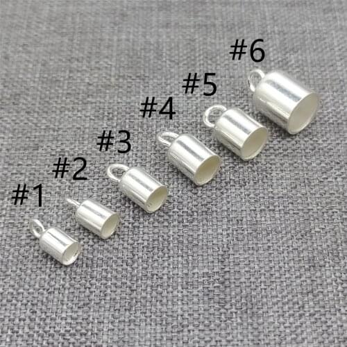 20pcs of 925 Sterling Silver Plain Leather Cord End Caps for Bracelet
