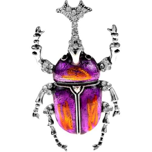CINDY XIANG New Arrival Silver Bug Brooches For Women Vintage Fashion Insect Pin Vivid Style High Qaulity Rhinestone Inlay Gift
