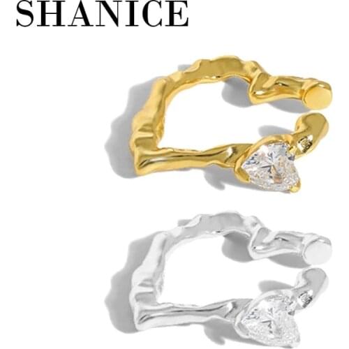 SHANICE 925 Sterling Silver Clip Earrings For Women Zircon Luxury Ear Cuff Earring Unusual Funny Earing Accessories For Jewelry