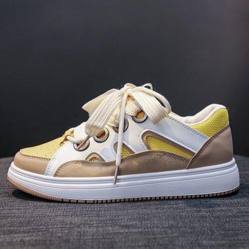 Womens Spring 2021 New Casual Sports Skate Shoes Low-Top All-Match Flat Fashion Sneakers for Women
